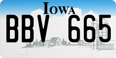 IA license plate BBV665
