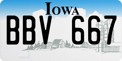 IA license plate BBV667