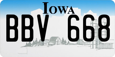 IA license plate BBV668