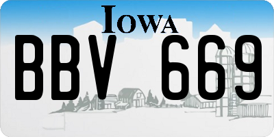 IA license plate BBV669