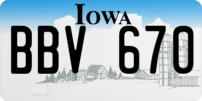 IA license plate BBV670