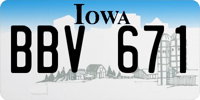 IA license plate BBV671