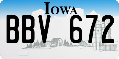 IA license plate BBV672