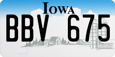 IA license plate BBV675
