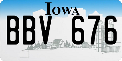 IA license plate BBV676