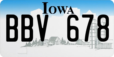 IA license plate BBV678