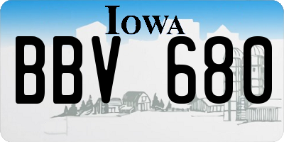 IA license plate BBV680