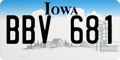 IA license plate BBV681