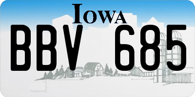 IA license plate BBV685