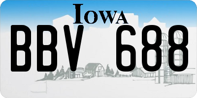 IA license plate BBV688