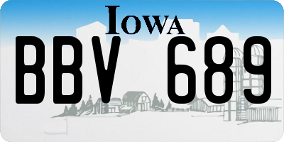IA license plate BBV689