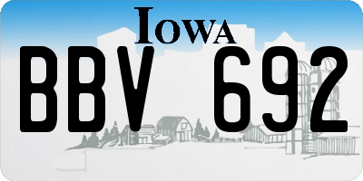 IA license plate BBV692