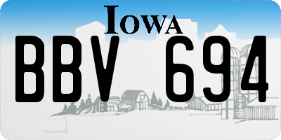 IA license plate BBV694