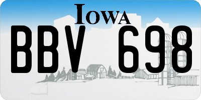 IA license plate BBV698
