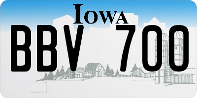 IA license plate BBV700