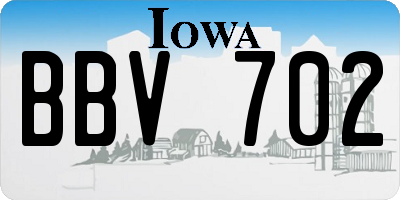 IA license plate BBV702