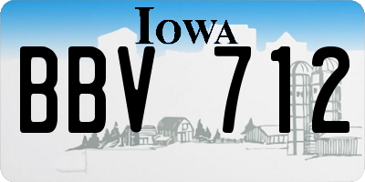 IA license plate BBV712
