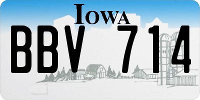 IA license plate BBV714
