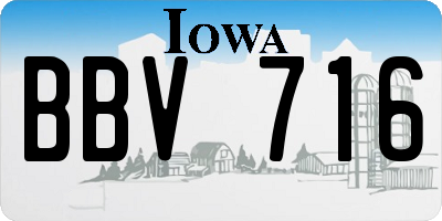 IA license plate BBV716