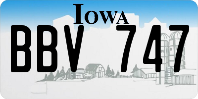 IA license plate BBV747
