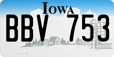 IA license plate BBV753