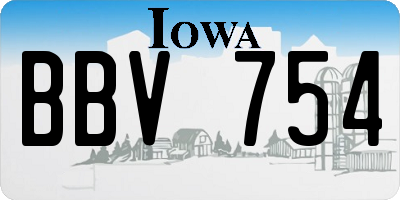 IA license plate BBV754