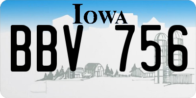 IA license plate BBV756