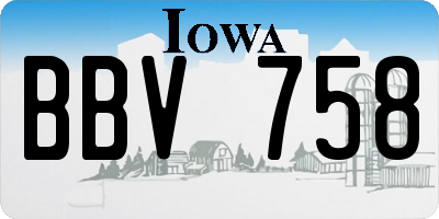 IA license plate BBV758