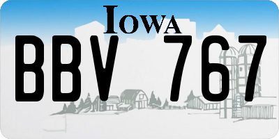 IA license plate BBV767