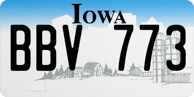 IA license plate BBV773