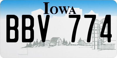 IA license plate BBV774