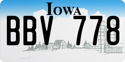 IA license plate BBV778