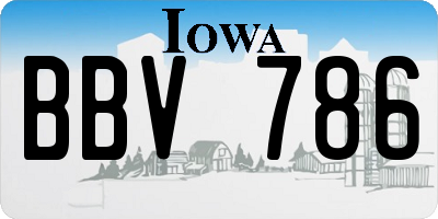IA license plate BBV786