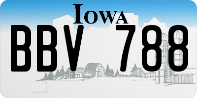 IA license plate BBV788