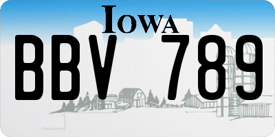 IA license plate BBV789