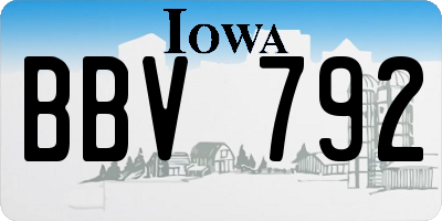 IA license plate BBV792