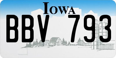 IA license plate BBV793