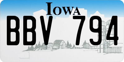 IA license plate BBV794