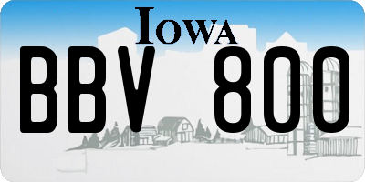 IA license plate BBV800