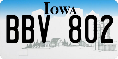 IA license plate BBV802