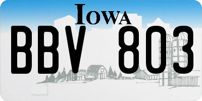 IA license plate BBV803