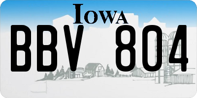 IA license plate BBV804