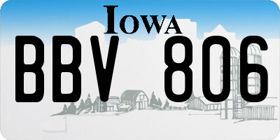 IA license plate BBV806