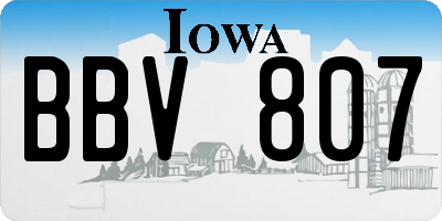 IA license plate BBV807