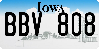 IA license plate BBV808