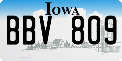 IA license plate BBV809