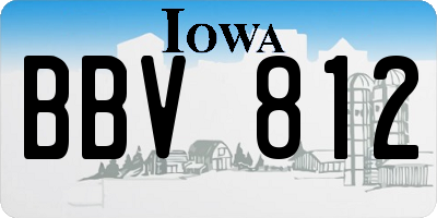 IA license plate BBV812