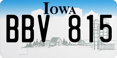 IA license plate BBV815