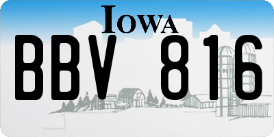 IA license plate BBV816