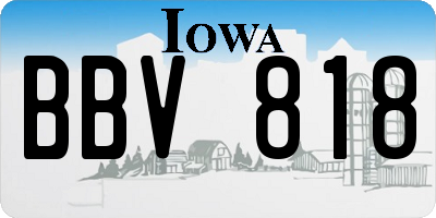 IA license plate BBV818